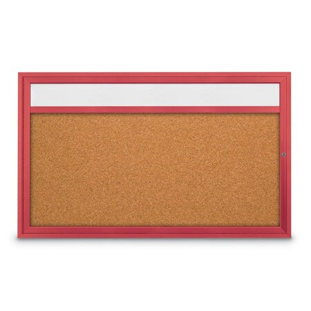 United Visual Products Hinge-less Radius Corkboard, 30"x36", Satin Alum Frame/Apricot UVEB3036R-SATIN-APRICOT